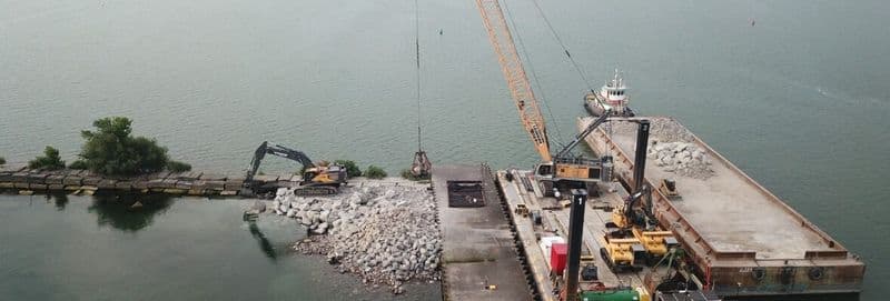 Work on Great Sodus Bay breakwater in full swing