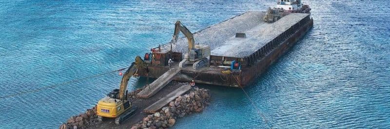 Ebeye breakwater project in full swing
